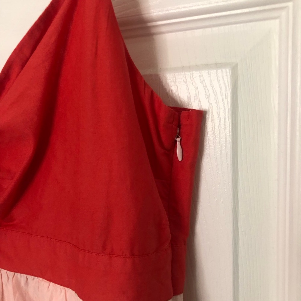 J Crew Colorblock Tie Front Cutout Midi Dress - Picture 5 of 13